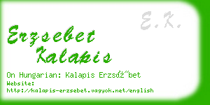 erzsebet kalapis business card